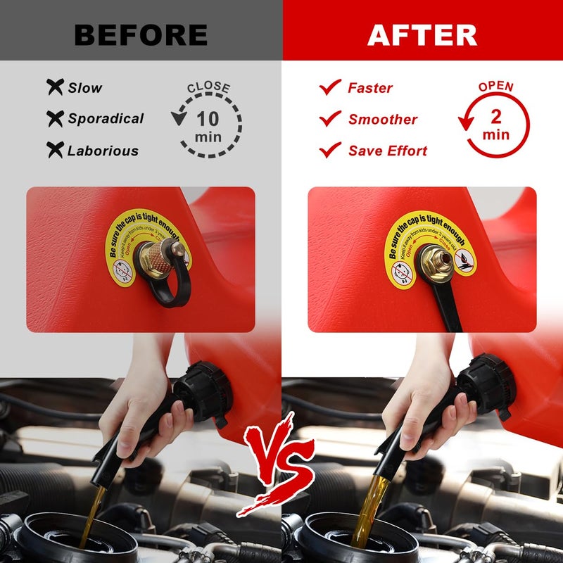 Magicfour Gas Can Vent Cap, 3 Pack Fuel Gas Vent Kit Replacement Vent Plug for Gas Fuel Water Can Jug to Allow Faster Flowing, No Wire Pull Needed - Image 4